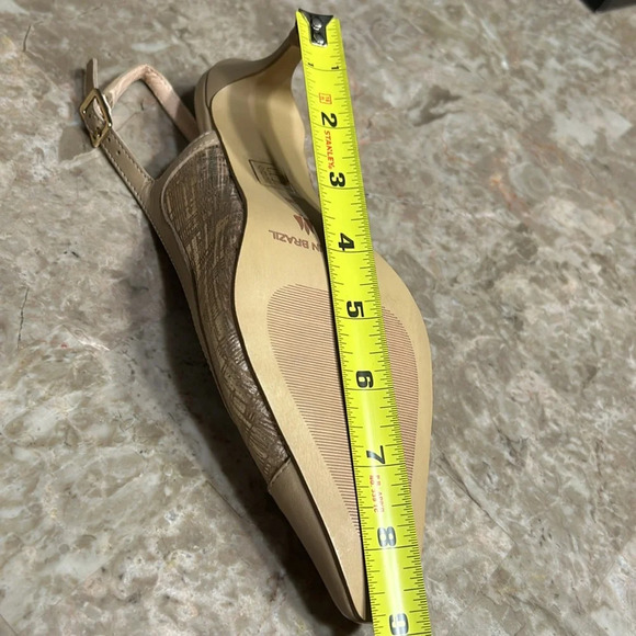 Anthropologie shoes women NEW! Slingback kitten heel Aurora warm taupe gold.7.5 - Picture 12 of 16